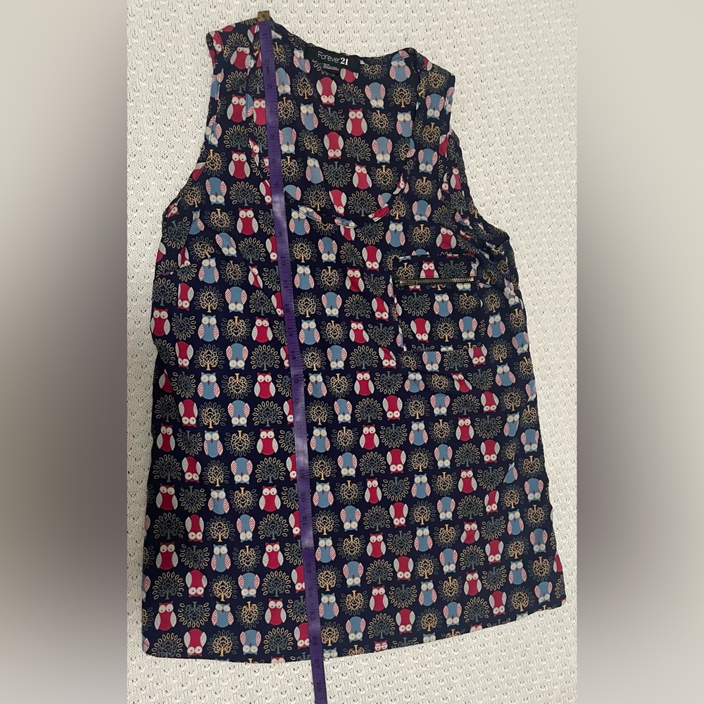 Forever 21 sleeveless owl print blouse - Picture 7 of 7